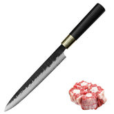 Kajiya Asakusa 9'' YanagiBa - Professional Japanese Kitchen Knife for Sushi & Sashimi Mastery with 3-Layer VG10 Steel Blade & Natural Wooden Handle (Ebony)